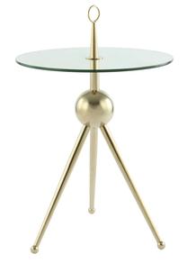Kavos staliukas Kayoom Ontario 325, skaidrus/aukso, 46 cm x 46 cm x 53 cm