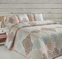 Lovatiesė Mijolnir Andalucia 143EPJ9274, balta/rožinė/smėlio, 200 cm x 220 cm