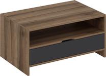 Kavos staliukas Kalune Design Elina, antracito/riešuto, 94 cm x 60 cm x 45 cm