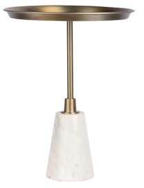 Kavos staliukas Kayoom Grant 125, aukso/baltas, 38 cm x 38 cm x 51 cm