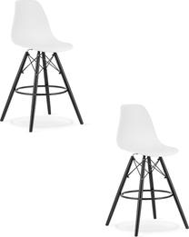 Kėdžių rinkinys Leobert Lamal, balta/juoda, 55 cm x 54 cm x 107.5 cm, 2 vnt.