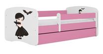 Vaikiška lova viengulė Kocot Kids Wednesday, balta/rožinė, 70 x 140 cm, be patalynės dėžės, su čiužiniu