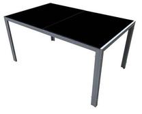 Lauko stalas Bonaire, juodas, 150 cm x 90 cm x 70 cm