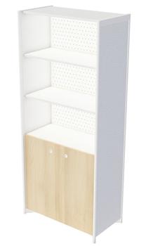 Lentyna Kalune Design STK-CAB-A001363, ąžuolo/balta, 44 cm x 81.3 cm x 186.4 cm