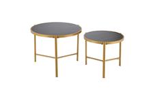 Kavos staliukų komplektas Domoletti, juodas, 48 - 63 cm x 48 cm x 43 - 50 cm, 2 vnt.