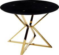 Valgomojo stalas Beliani Bosco, aukso/juodas, 105 cm x 105 cm x 75 cm