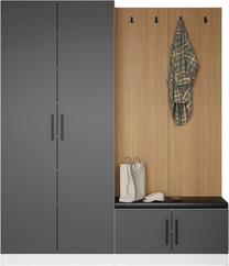 Prieškambario baldų komplektas Kalune Design Noah 8295, vidaus, antracito