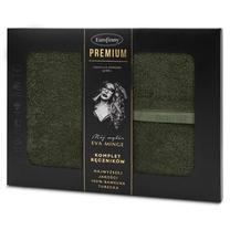 Vonios rankšluosčių rinkinys Eva Minge Venus, alyvuogių žalia, 140 cm x 70 cm, 3 vnt.