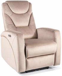 Atlošiamas krėslas Kronos Velvet, tamsaus smėlio spalva, 79 cm x 94 cm x 107 cm