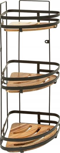 Vonios kambario lentyna 5five Blackacia, 19.5 cm x 55 cm x 23.5 cm, juoda/ruda