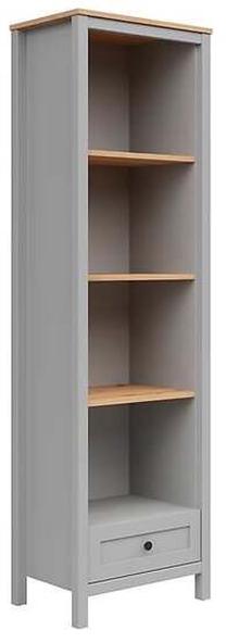 Pastatoma lentyna Salga, ąžuolo/pilka, 40.5 cm x 59.5 cm x 202.5 cm