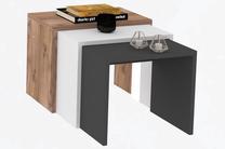 Žurnalinis staliukas Kalune Design Gül, rudas/baltas/juodas, 29.6 cm x 50 cm x 36 - 40 cm