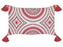 Dekoratyvinė pagalvėlė Beliani Anthemis, balta/raudona, 50 cm x 30 cm