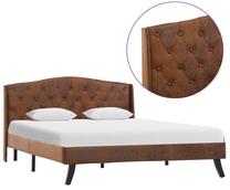 Lova pusantros vietos VLX Bed Frame, 120 x 200 cm, ruda, be čiužinio, su grotelėmis