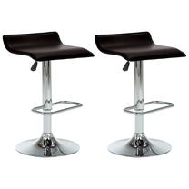 Kėdžių rinkinys VLX 246884, sidabro/juoda, 39 cm x 38 cm x 64 - 85 cm, 2 vnt.