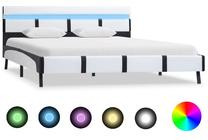 Lova pusantros vietos VLX Bed Frame, 120 x 200 cm, balta/juoda, be čiužinio, su grotelėmis