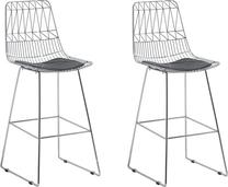 Kėdžių rinkinys Beliani Preston, blizgi, sidabro/juoda, 55 cm x 50 cm x 113 cm, 2 vnt.