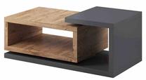 Kavos staliukas Helvetia Bota 97, antracito/ąžuolo, 120 cm x 60 cm x 47 cm