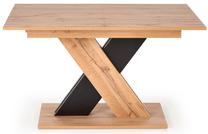 Stalas išskleidžiamas Xarelto, ąžuolo/juoda, 130 - 175 cm x 8.5 cm x 76 cm