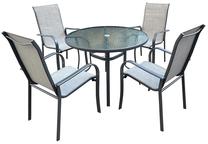 Lauko baldų komplektas Home4you Everet, pilkas, 4 vietų