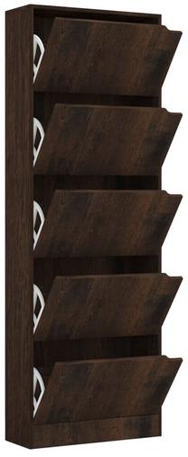 Batų dėžė VLX Smoked Oak, tamsiai ruda, 59 cm x 24 cm x 167 cm