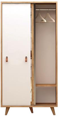 Spinta Kalune Design Yahha 811MDD4906, ąžuolo/balta, 100 cm x 60 cm x 190 cm, su veidrodžiu