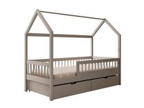 Vaikiška lova viengulė ADRK Galicja House, pilka, 90 x 200 cm, su patalynės dėže, be čiužinio