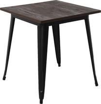 Lauko stalas OTE Altea Loft, juoda/tamsiai ruda, 70 cm x 70 cm x 77.5 cm