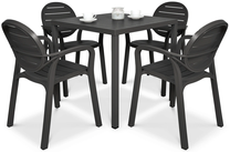 Lauko baldų komplektas Palma/Cube, antracito, 4 vietų