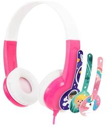 Laidinės ausinės vaikams Buddy Phones Discover, balta/rožinė