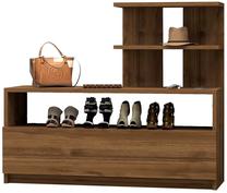 Batų dėžė Kalune Design Airy, riešuto, 29.6 cm x 100 cm x 85 cm