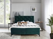 Lova pusantros vietos Laos Kronos 19, 140 x 200 cm, tamsiai žalia, su čiužiniu, su grotelėmis