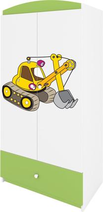 Spinta Kocot Kids Babydreams Digger, balta/žalia, 90 cm x 52 cm x 175.5 cm