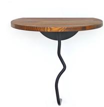 Sieninė lentyna Kalune Design Leo, juoda/kaštonų ruda