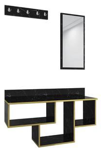 Prieškambario baldų komplektas Kalune Design Bella, vidaus, aukso/juodas