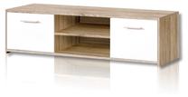 TV staliukas Forte, ąžuolo/balta, 53 cm x 136 cm x 39 cm