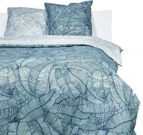 Patalynės užvalkalų komplektas TODAY Leaves, mėlynas/baltas, 220 x 240 cm