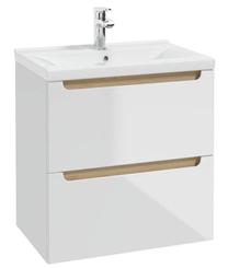 Vonios spintelė su praustuvu Deftrans Stilla D60 + Plan 60, ąžuolo/balta, 45 cm x 60 cm x 60 cm