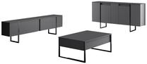 Svetainės baldų komplektas Kalune Design Luxe, vidaus, antracito/juoda