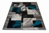 Kilimas vidaus Fruzan 04 0142, balta/juoda/pilka, 170 cm x 120 cm