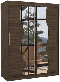 Spinta ADRK Renzo, šokolado, 58 cm x 150 cm x 200 cm, su veidrodžiu