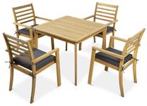 Lauko baldų komplektas Hagen, rudas, 4 vietų