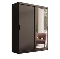 Spinta ADRK Hailey, juoda, 160 cm x 60 cm x 205 cm, su veidrodžiu