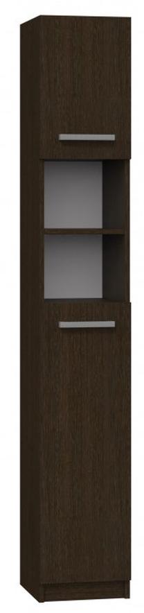 Vonios spintelė Marbela, tamsiai ruda, 30 cm x 32 cm x 183 cm