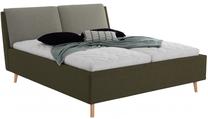 Lova dvigulė Valetta, 180 x 200 cm, ąžuolo/žalia, be čiužinio, su grotelėmis
