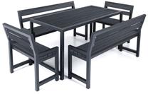 Lauko baldų komplektas DM Grill Comfort 4, juodas, 6 vietų