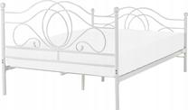 Lova pusantros vietos Beliani Lyra, 140 x 200 cm, balta, be čiužinio, su grotelėmis
