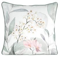 Dekoratyvinės pagalvėlės užvalkalas Juliet, balta/žalia/rožinė, 45 cm x 45 cm