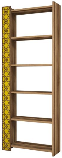 Pastatoma lentyna Kalune Design City 845HCT3610, geltona/riešuto, 24.2 cm x 64.6 cm x 170 cm