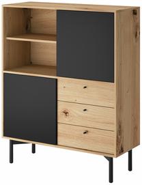 Spintelė Piaski Flow FR102, ąžuolo/juoda, 102 cm x 41 cm x 126 cm